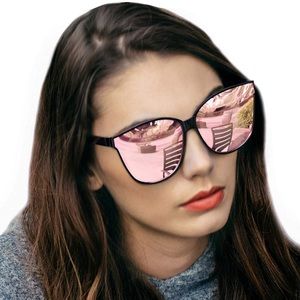 LVIOE Rose Gold Cat Eyes Sunglasses for Women NWOT